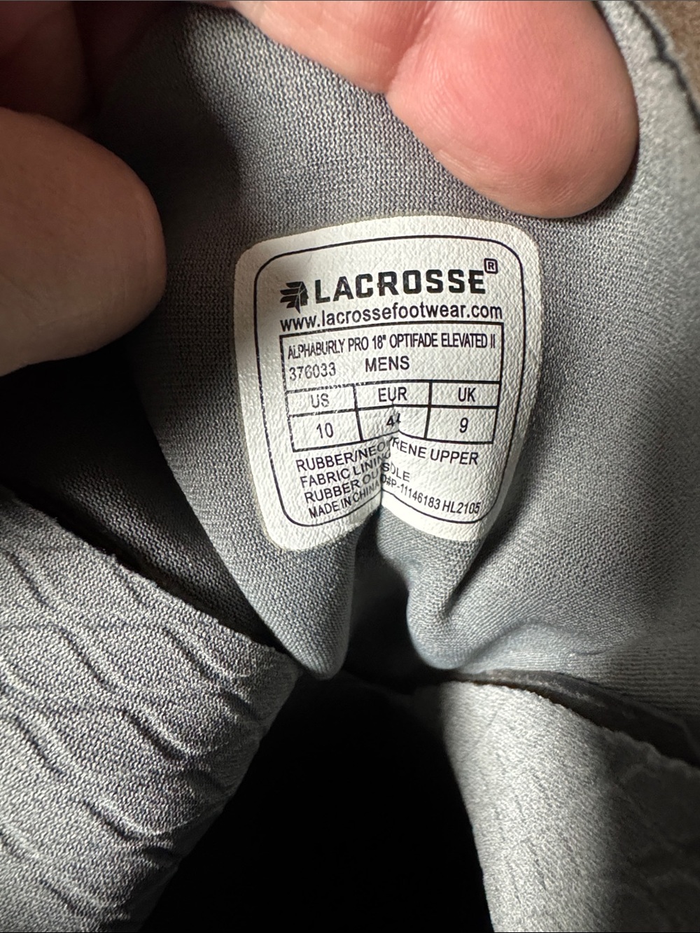 LaCrosse 18” Alpaburly Pro Sitka EVII Uninsulated Rubber Boots Size 10 - Picture 11 of 12